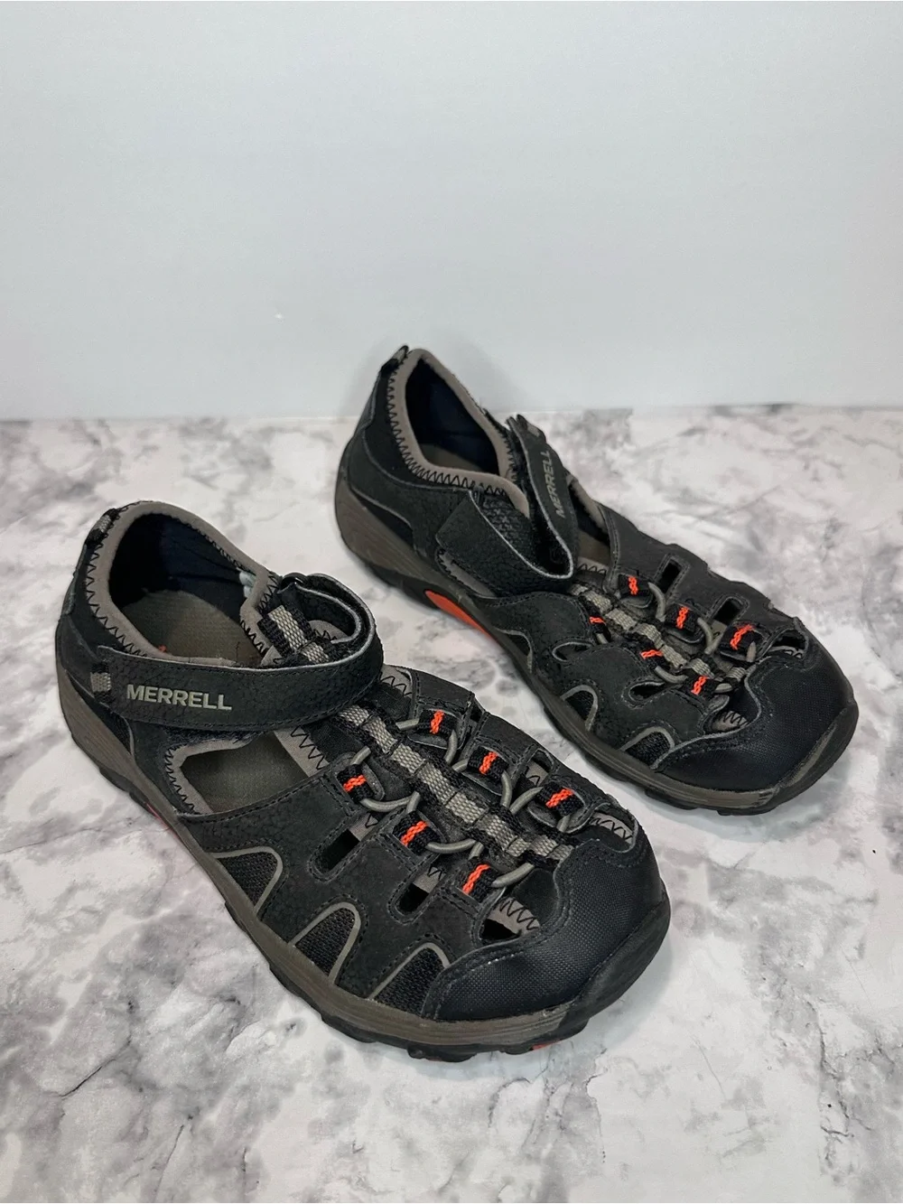 Merrell Hydro H2O Size 3W Black Orange Hiking Water Sport Sandals